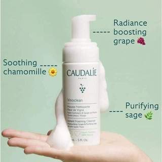Sữa rửa mặt tạo bọt Caudalie Mousse Nettoyante Fleur De Vigne, làm sạch sâu cho da hiệu quả, dưỡng ẩm và chống lão hóa