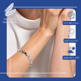 Lắc tay nữ, Lắc tay đá swarovski mix đá trắng xanh cao cấp, hàng fullbox
