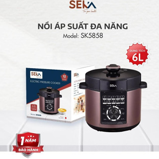 Nồi áp suất điện đa năng SEKA SK5858 dung tích 6L công suất 1000W 10 chức năng nấu Lòng nồi chống dính cao cấp
