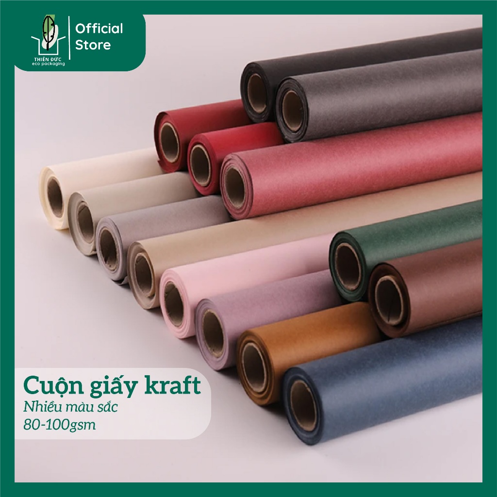  Cuộn giấy gói hoa mỹ thuật nhiều màu khổ 50cm giấy dạng cuộn kraft liền bao gói quà gói hoa làm thủ công mĩ thuật 