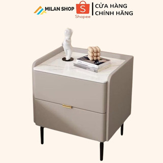 Tủ gỗ đầu giường có ngăn kéo kích thước 50x40x50cm bọc da cao cấp - Kệ tủ đầu giường nguyên khối không cần lắp ráp