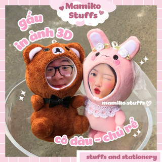   HOẢ TỐC HCM  Gấu Bông Cô Dâu Chú Rể In Ảnh Theo Yêu Cầu  đã gồm in ảnh  