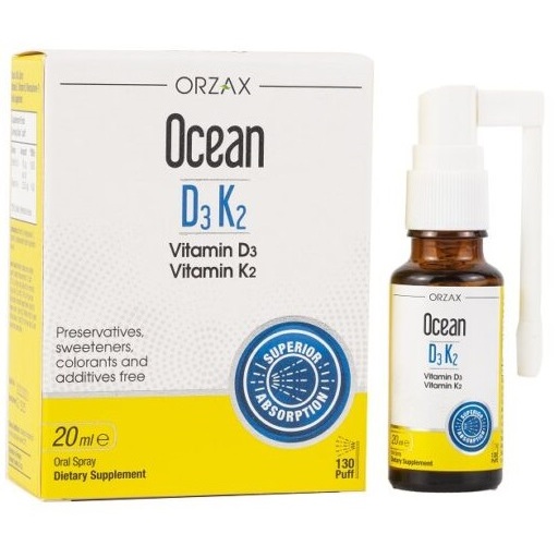 Ocean D3K2.Bổ Sung Giúp Tăng Cường Hấp Thu Canxi,Phát Triển Chiều Cao,Còi Xương.D3k2 Dạng Xịt