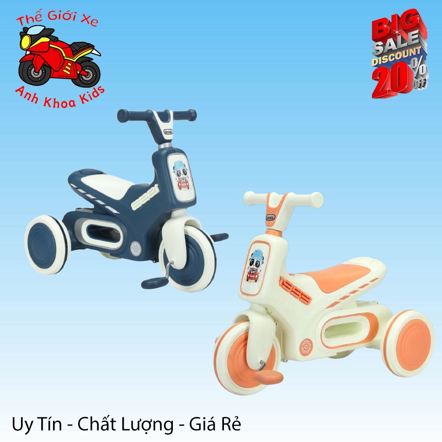 Xe đạp 3 bánh cho bé 5188  cao cấp có đèn có nhạc từ 2-7 tuổi Anh Khoa Kids