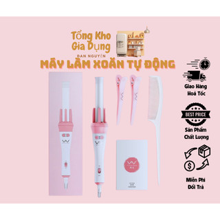 Máy làm xoăn tự động, máy uống tóc tự động xoay 360 độ làm xoăn tóc - gia dụng đan nguyễn