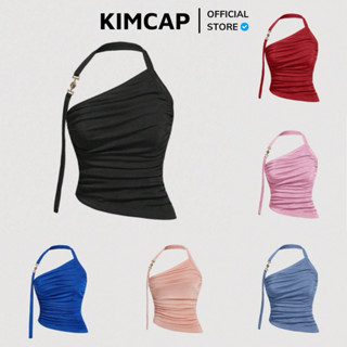 Áo thun vạt chéo dây vòng cổ khoá vàng - Hàng Auth (13 màu)