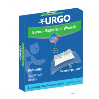 Băng cá nhân không thấm nước Urgo Burns Waterproof (10 x 7cm) hộp 4 miếng