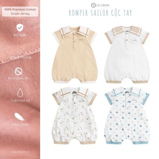 Le coon | romper sailor cộc tay | vải cool mỏng mát | 3-18 tháng