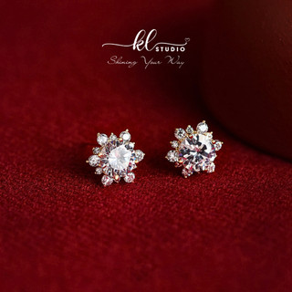  Bông Tai Nụ Đá Hình Hoa Khuyên Tai Hoa Đính Đá Zircon Hoa Tai Đá Nhỏ Xinh Sang Chảnh - E269