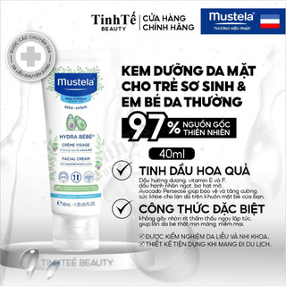  Kem dưỡng da mặt cho bé Mustela cho da thường | da chạm thể tạng  viêm da cơ địa  | da nhạy cảm 40ml 