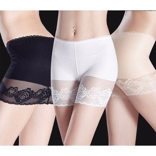 Quần Đùi Mặc Trong Váy 2 Lớp Thun Cotton Phối Ren Hoa Hồng [HÌNH THẬT]