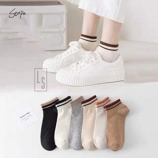 Vớ ngắn cổ kẻ sọc nhỏ - tất ngắn cổ vintage dễ thương