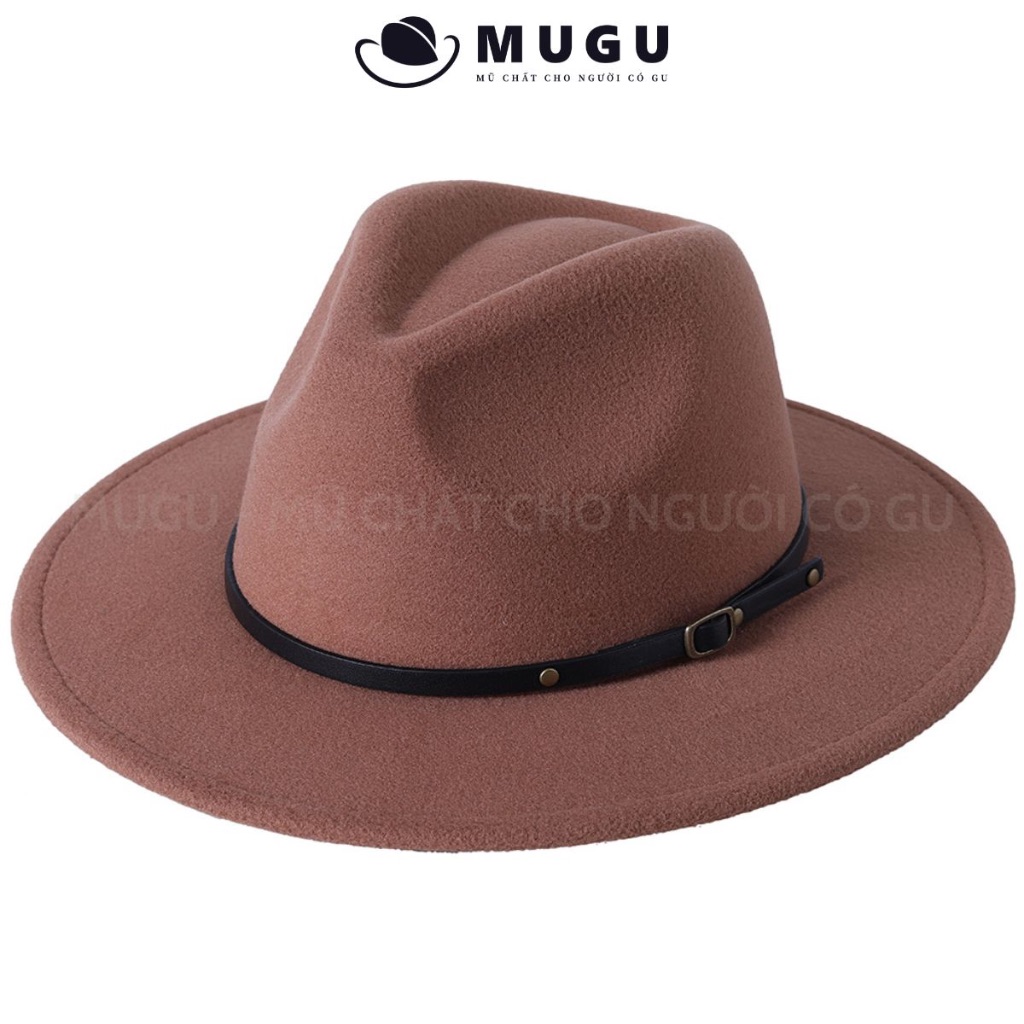 Mũ Phớt Nam Trung Niên FN32 - Mũ Fedora Vành Rộng Cao Cấp  | MUGU