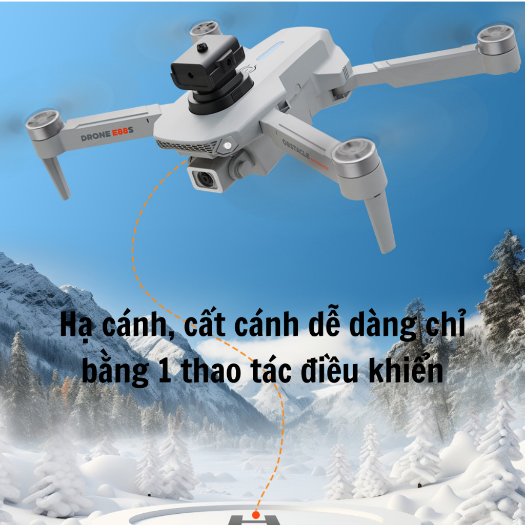 Flycam E88S Giá Rẻ - Động Cơ Không Chổi Than Siêu Bền - Cảm Biến Chống Va Chạm, Giữ Vị Trí Bay Cực Dễ | BigBuy360 - bigbuy360.vn