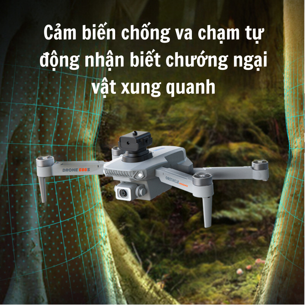 Flycam E88S Giá Rẻ - Động Cơ Không Chổi Than Siêu Bền - Cảm Biến Chống Va Chạm, Giữ Vị Trí Bay Cực Dễ | BigBuy360 - bigbuy360.vn