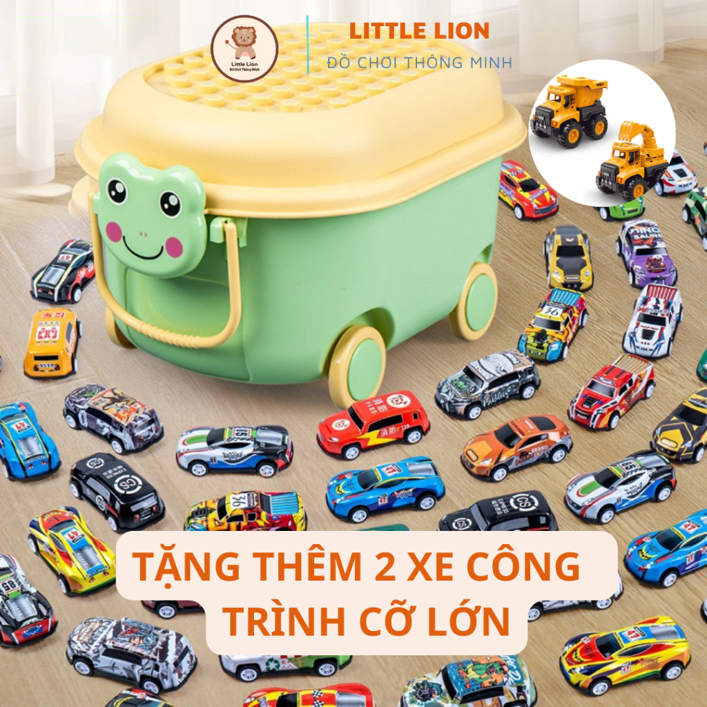 Thùng 50 Xe Ô Tô Đồ Chơi Hợp Kim Chạy Đà Nhiều Màu Sắc Và Kiểu Dáng, Tặng Kèm 2 Xe Lớn