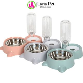 Bát đôi đựng thức ăn và nước uống tự động cho chó mèo Lunapet BA01 