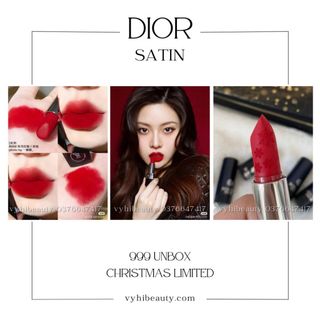 Unbox - son thỏi dior satin bản christmas full size 3.5g
