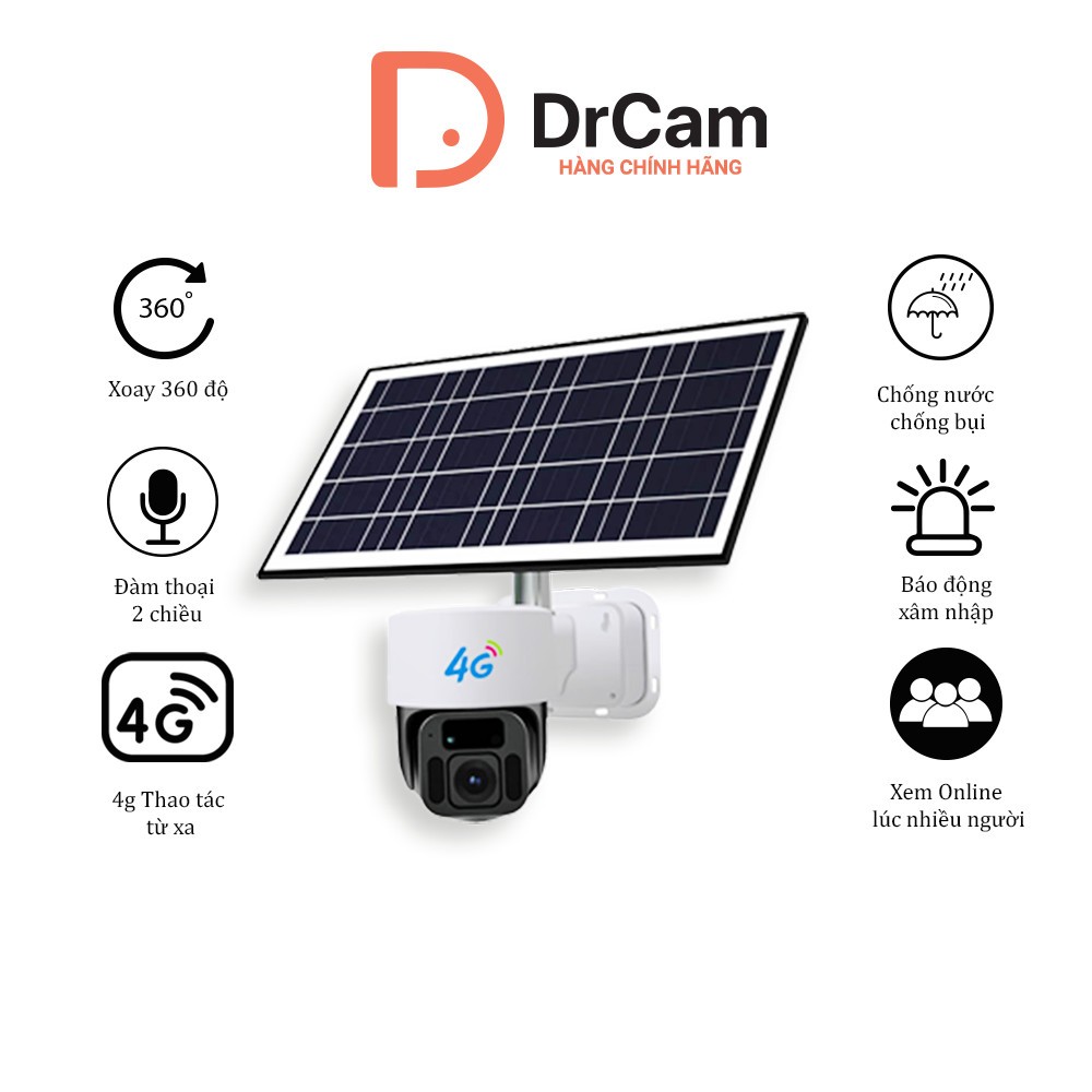 DrCam Camera giám sát năng lượng mặt trời 20Watt không Wifi không điện HK-20W-Q7 - Hàng chính hãng