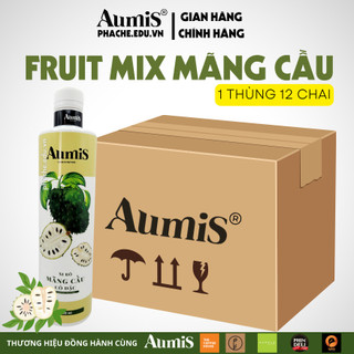 Thùng mứt mãng cầu xiêm cô đặc aumis làm trà trái cây, trà sữa chai 1000ml