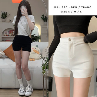 Quần short nữ cạp cao dáng ngắn , quần idol dáng ôm