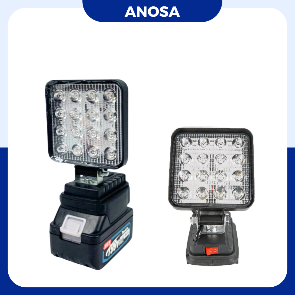 Đèn pin led có cổng USB, đèn pha led dùng chân pin phổ thông makita 4cm thiết kế bi cầu rọi xa