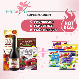 Trà lên men kombucha yuwa nhật bản 720ml, nước uống lên men, detox giảm cân, chống lão hóa