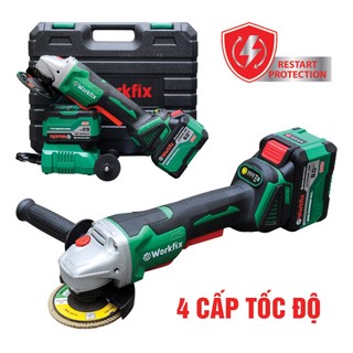 Máy Mài Pin Workfix 21V Không Chổi Than - Máy Mài Góc, Máy Cắt Cầm Tay - Pin Chuẩn 15 Cell