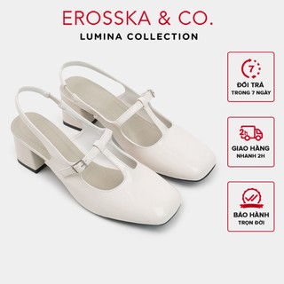 Erosska Lumina -  Giày cao gót giày búp bê Mary Jane kiểu dáng thanh lịch cao 6cm màu kem - EL032
