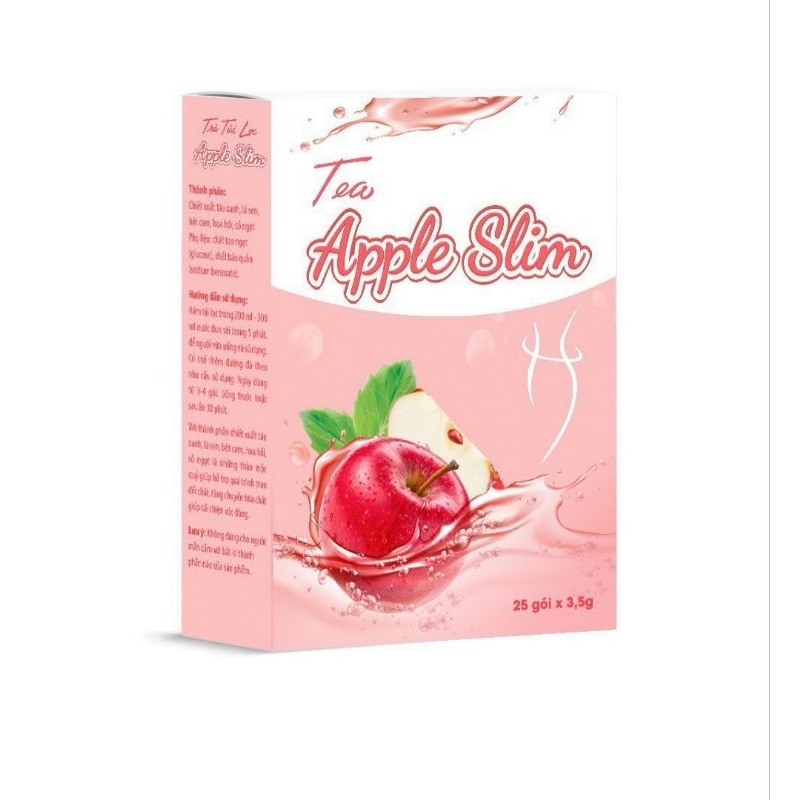 [Sỉ HCM] Trà táo giảm cân nhanh dạng túi lọc Tea Apple Slim Đẹp dáng đẹp da. Hộp 25 gói x 3.5g (Chính Hãng)