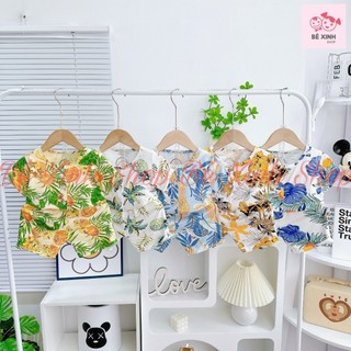 Set Đồ Đi Biển Cộc Tay Cho Bé Trai Bé Gái Quần Áo Du Lịch Biển Cho Bé Trai Gái Thun Lạnh 8-30kg Bé Xinh CỘC TRÁI LA