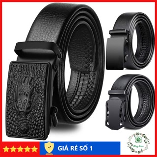 Thắt lưng nam mặt cá sấu, dây lưng nam khóa tự động mặt kim loại nguyên khối trẻ trung lịch lãm TLCS004
