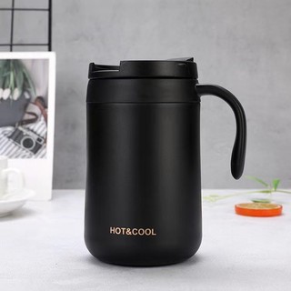 Ly giữ nhiệt 500ml cốc giữ nhiệt inox 304 TBNGOOD, có tay cầm và nắp đậy giữ nhiệt, giữ nóng 6h