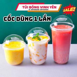 Cốc nhựa dùng 1 lần dung tích 360ml, 500ml, 700ml, cốc nhựa trà sữa dùng 1 lần nhựa PP siêu tiện lợi