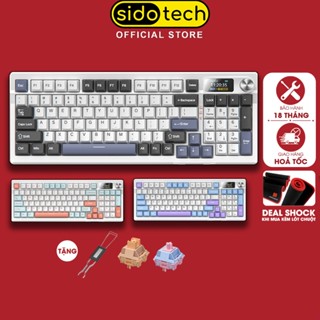 Bàn phím cơ gaming không dây SIDOTECH Y95 bluetooth 3 mode 95 phím có màn hình núm xoay hotswap mạch xuôi led RGB