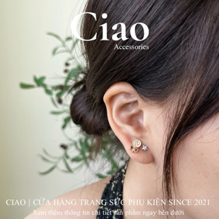   HOẢ TỐC 1H  Khuyên tai  Bông tai đơn titan không đen gỉ hình kẹo mã 47 Ciao accessories 
