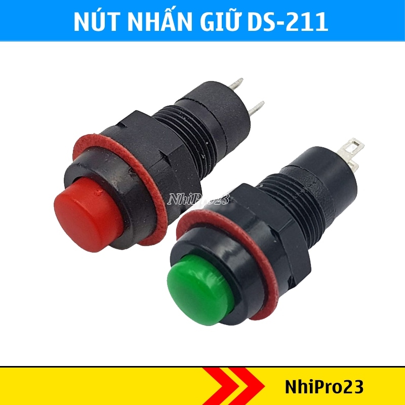 DS-211 Nút nhấn giữ 10mm 2 chân
