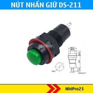 DS-211 Nút nhấn giữ 10mm 2 chân