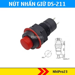 DS-211 Nút nhấn giữ 10mm 2 chân