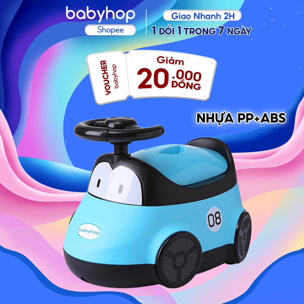 Bô ô tô MÔ HÌNH  cho trẻ em có vô lăng và khung hình bánh xe cho bé tập đi vệ sinh tự lập thương hiệu Babyhop