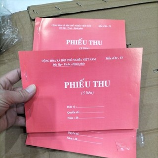 10 Phiếu thu 2 liên, 3 liên 100 tờ