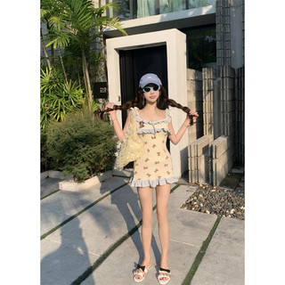 Đầm Ngắn Hai Dây Màu Trơn Thêu Hình Gấu Dễ Thương Thời Trang Mùa Thu Cho Bạn Gái Đầm váy nữ body đầm Fashion Xu hướng