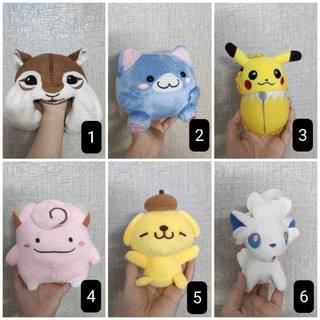 Gấu bông, thú bông, nón sóc, maruneko club, Pikachu Jolteon, Ditto Clefairy, Pompompurin, Vulpix Alola