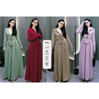 Áo chống nắng nữ toàn thân Croptop dày 2 lớp vải dệt thoáng khí dáng xòe không xẻ sau che kín chân - Chuli - Mỹ nhi