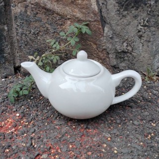 [Gốm sứ] Bình trà bầu nhỏ sứ trắng cao cấp