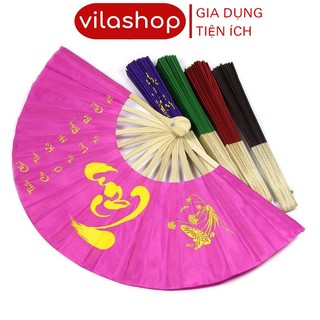 Quạt Vải Lụa, Quạt Tre Vải Xếp Chữ Thư Pháp Truyền Thống, Du Lịch Việt Nam Bền Đẹp
