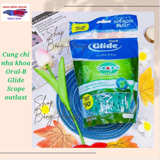 [BILL MỸ] CUNG CHỈ NHA KHOA ORAL-B GLIDE FLOSS PICKS SCOPE OUTLAST 75 CÂY
