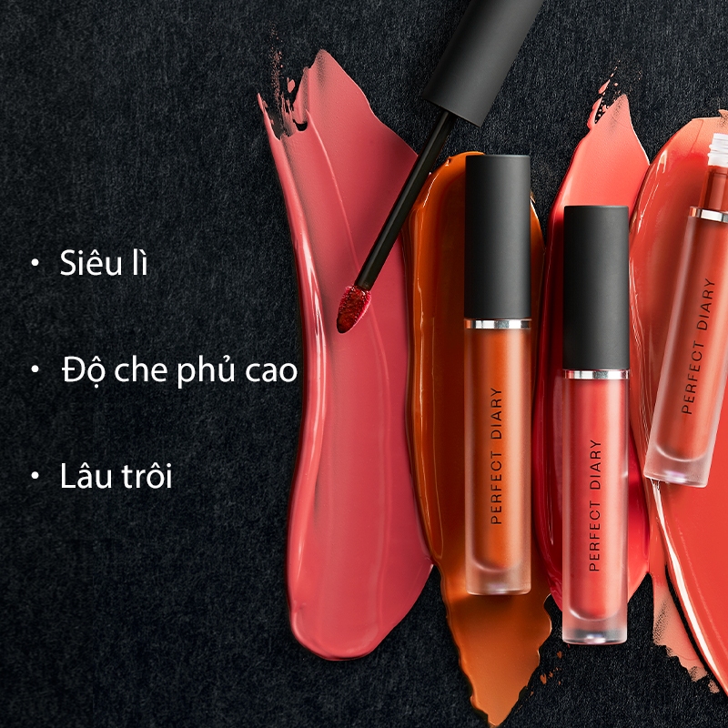 Set Son Kem Lì Perfect Diary Tông Màu Đỏ Đẹp Mắt 2.5G + Son Kem Lì Perfect Diary Fog Dreamy Matte Lip Gloss