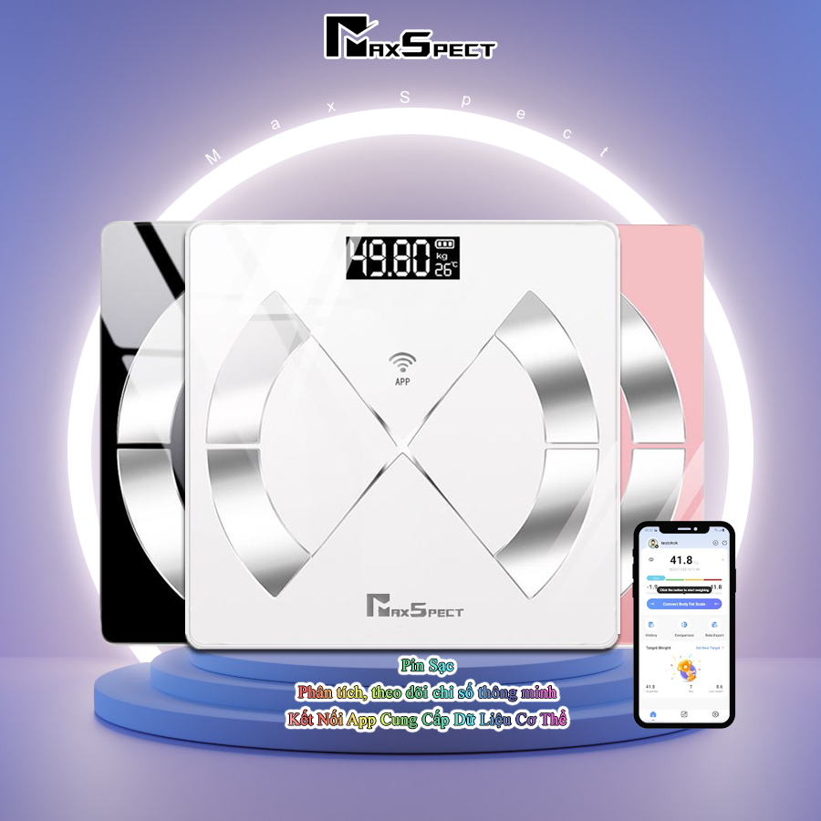 Cân Điện Tử đo lường chỉ số cơ thể MaxSpect Health Care - Cân Sức Khỏe phân tích cơ thể MSHC1S