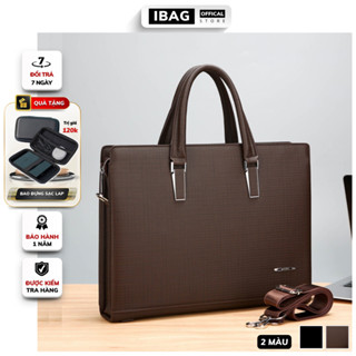 Cặp da công sở Cặp văn phòng Cao Cấp Gorchis Chất liệu Da PU cực bền Túi xách da công sở túi đựng laptop 14 inh- IBAG